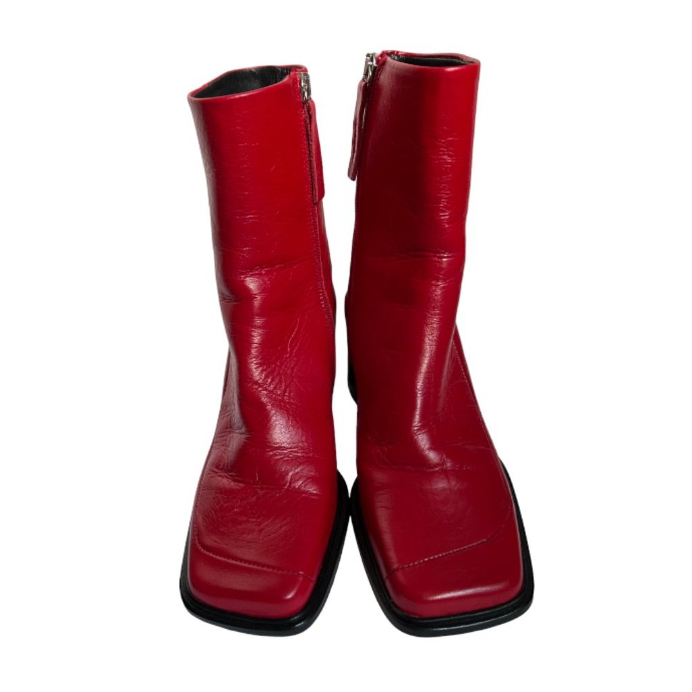 ASOS DESIGN Roberta leather square toe boots Size 7